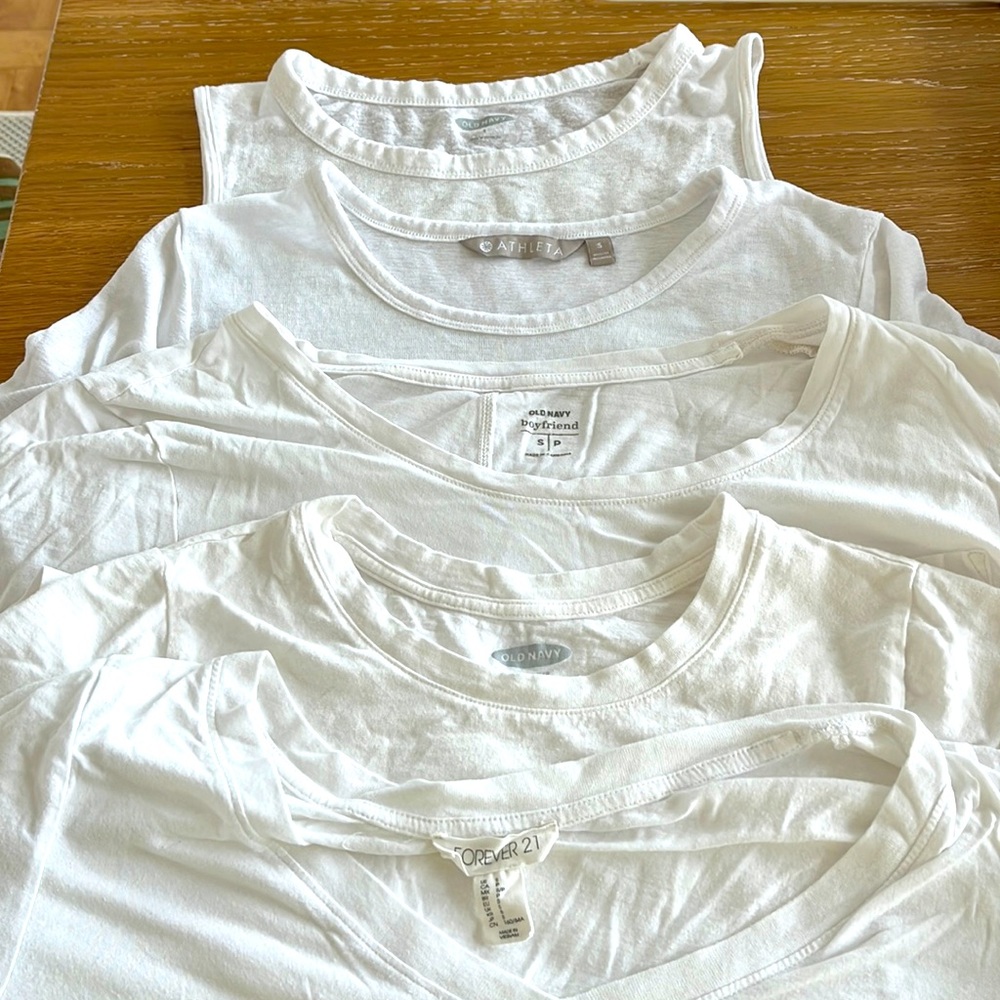 Bundle of 5 Tees- assorted brands all size Small. Gently used.